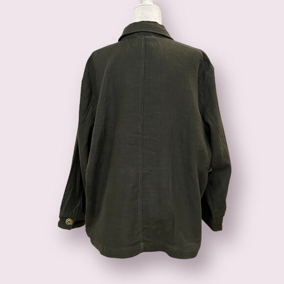 Zara Women's Jacket Button Size Large Utility Jacket Dark Green - Picture 2 of 10